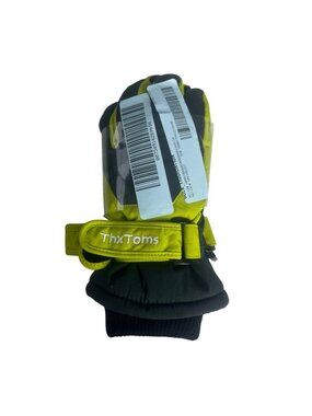 ThxToms Kids Waterproof Winter Gloves Size S 4-6 Years Black Neon Green New